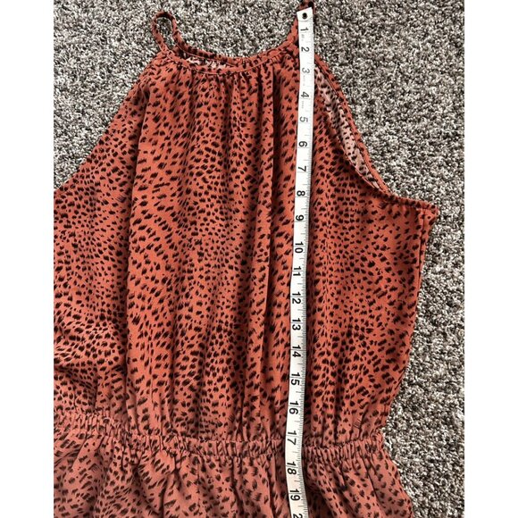 Rust Animal Print Romper NWT Size Medium - Picture 7 of 9